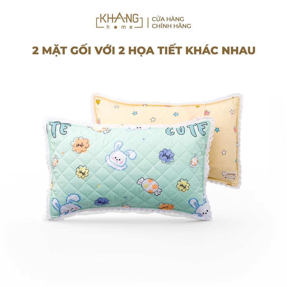 Gối Nằm Lông Vũ Trẻ Sơ Sinh Cao Cấp Khang Home Thoáng Mát An Toàn Cho Bé Size 20x30cm