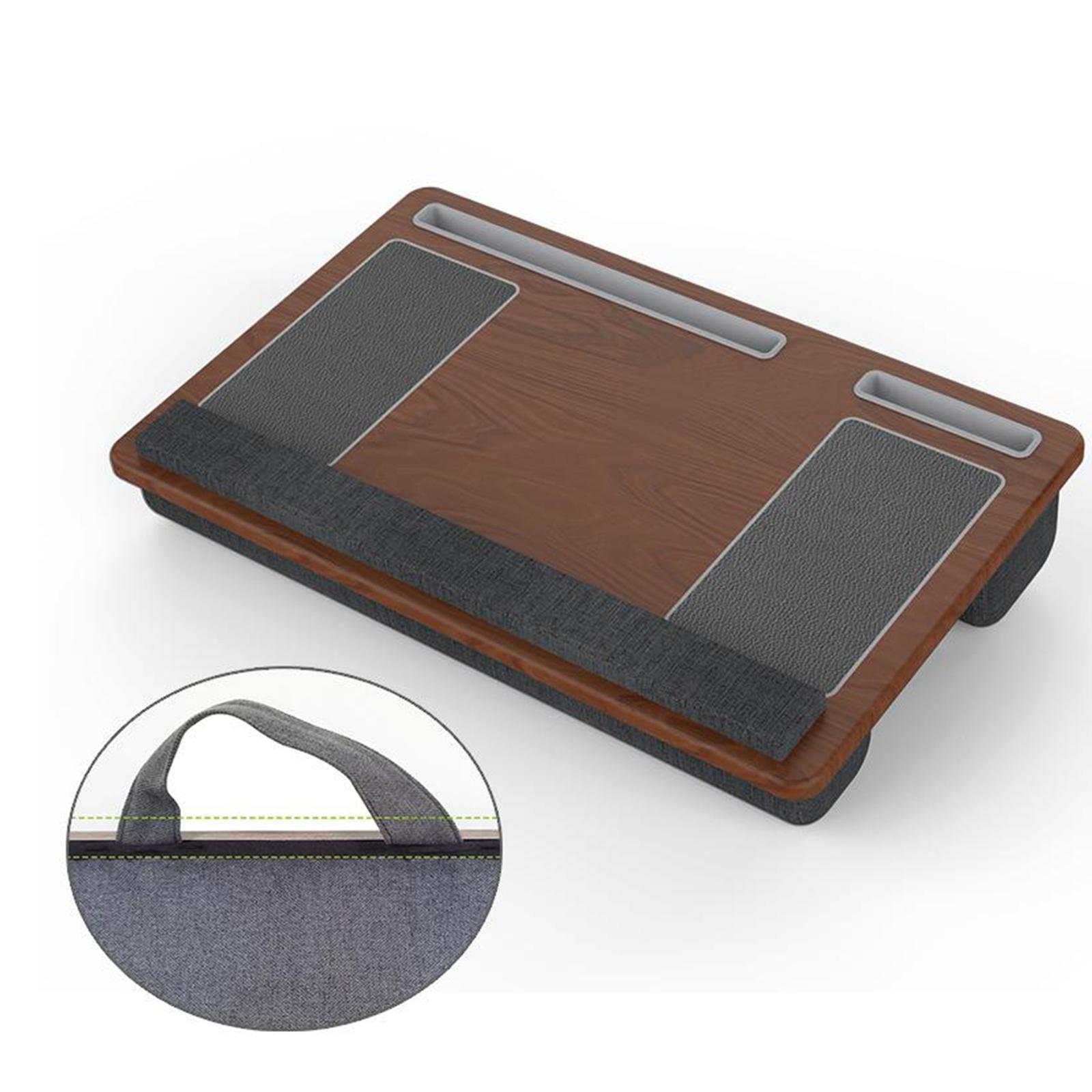 Portable Lazy Laptop Table Stand with Wrist Rest for Couch Floor Brown