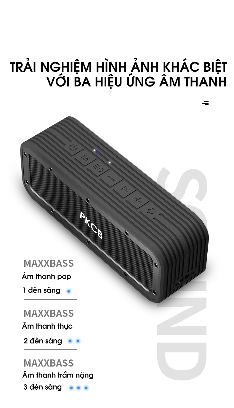 Loa bluetooth 5.0 50W công suất lớn chống nước IPX7, pin 6600mah cộng nghệ điều khiển giọng nói PKCB PF1007 - Hàng chính hãng