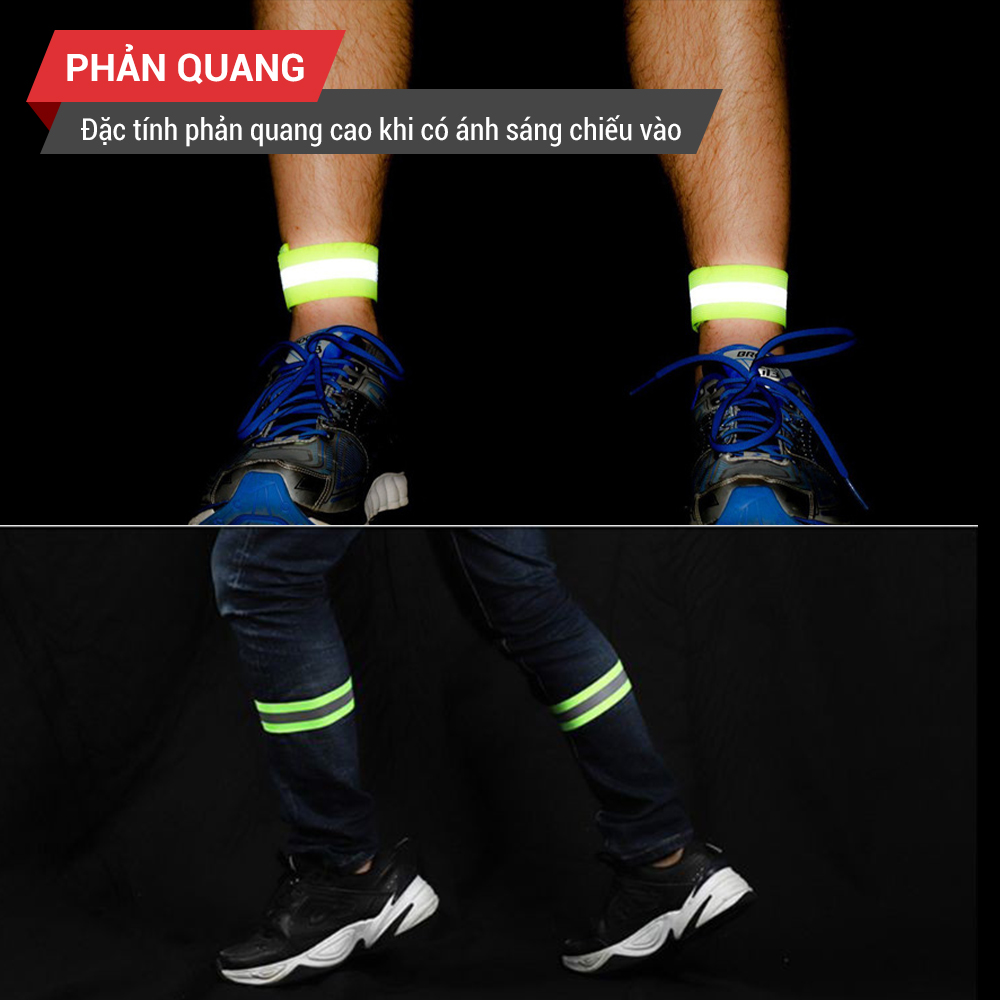 Đai phản quang chạy bộ, đạp xe đeo tay, chân GoodFit GF05RA