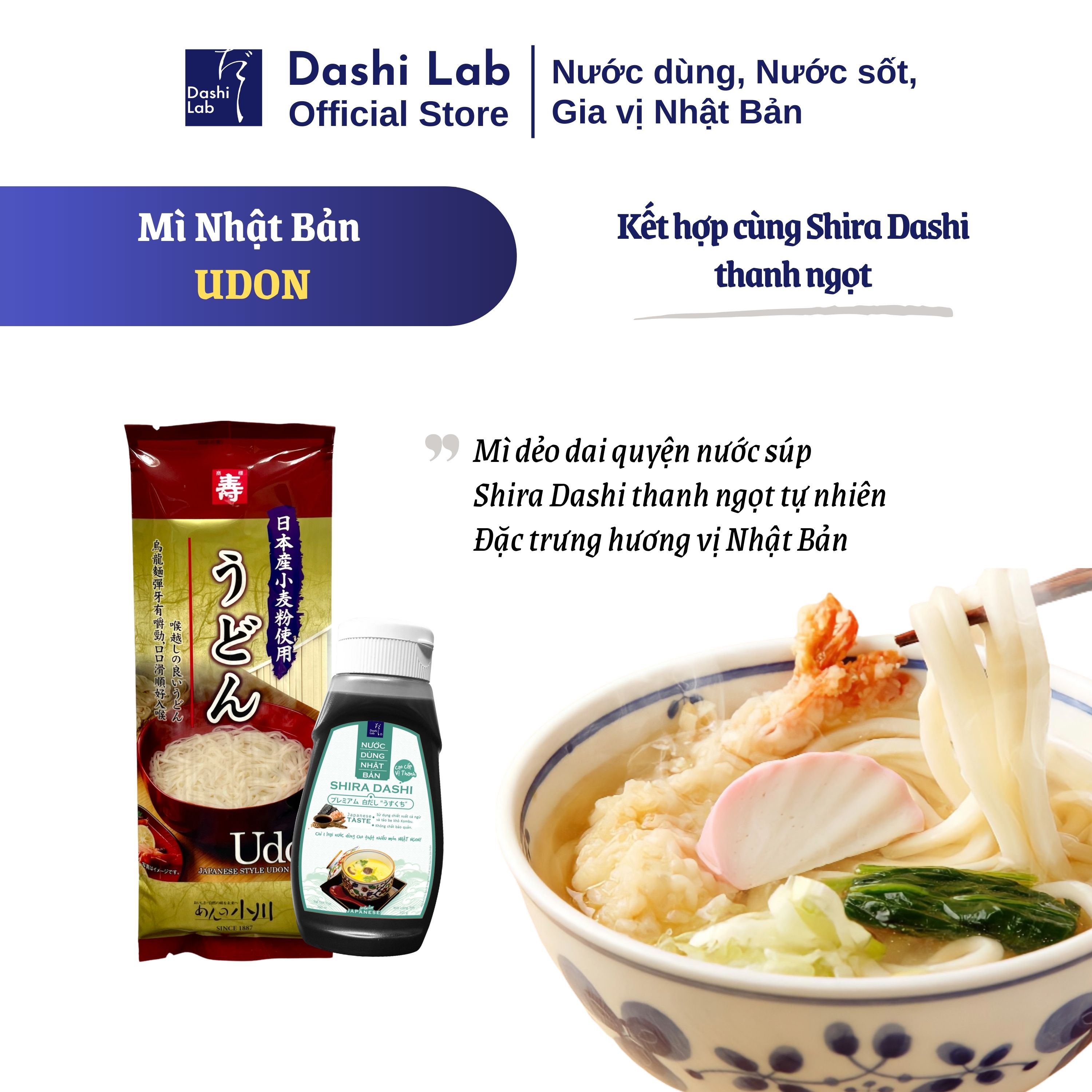 Combo Mì Udon Và Nước Dùng Shira DASHI LAB Sự Kết Hợp Chuẩn Nhật Hương Vị Đậm Đà Khó Quên