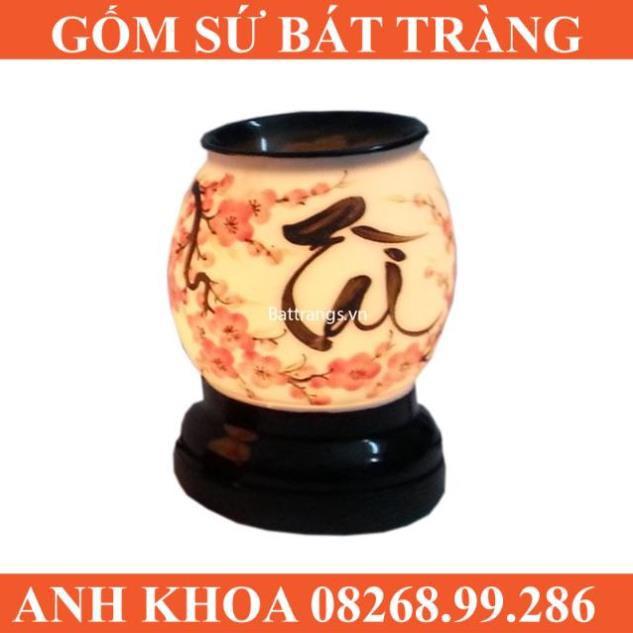 Đèn tinh dầu chữ và tam giác - Gốm sứ Bát Tràng Anh Khoa