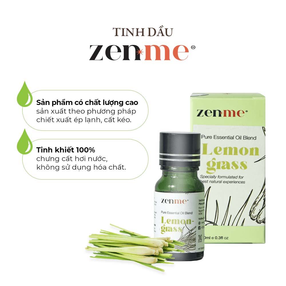 Tinh dầu tinh chất Zenme Sả Chanh 10ml giúp kháng khuẩn, kháng nấm cực mạnh, giảm nhức mỏi, thải độc..