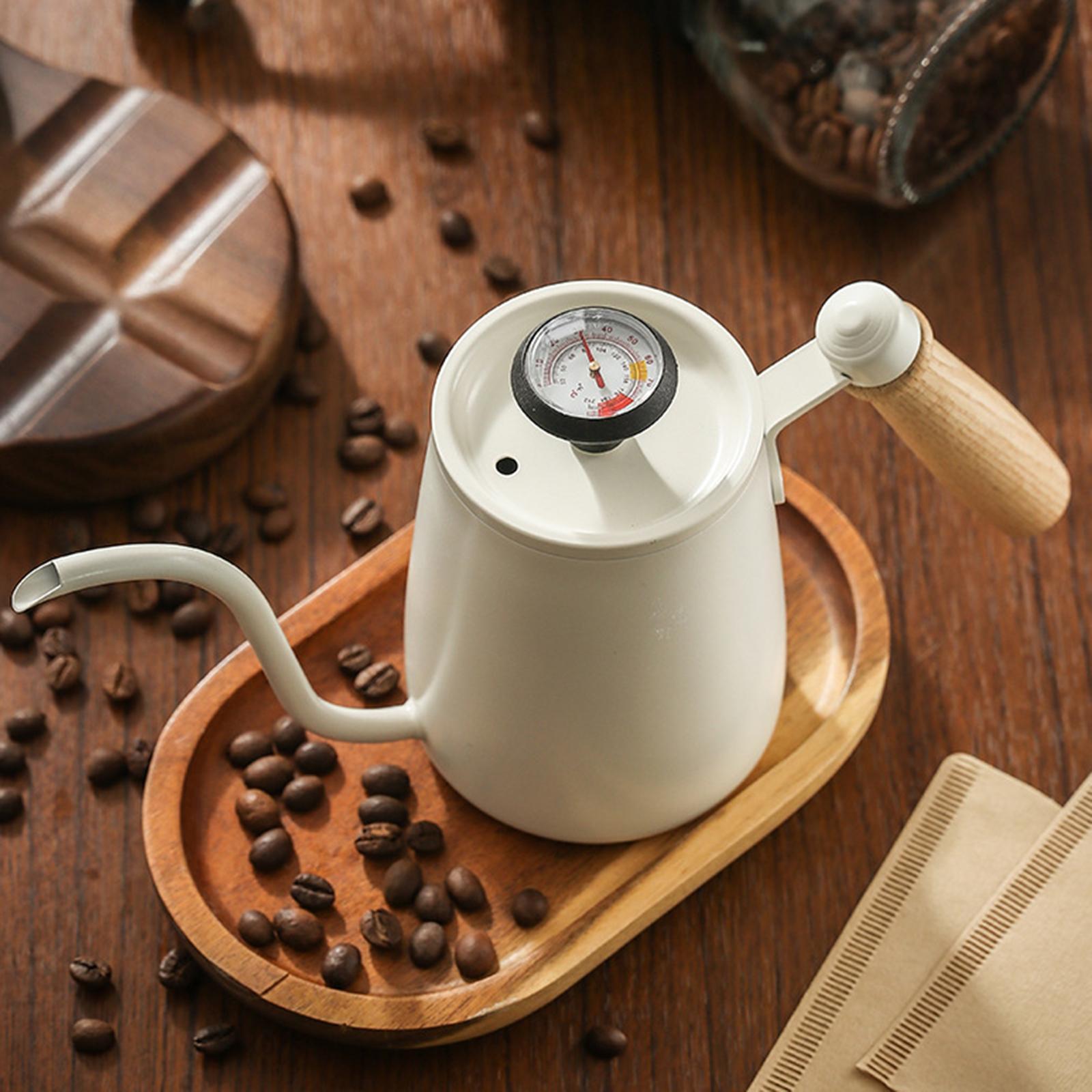 Stainless Steel Pour Over Coffee Kettle with Wood Handle Comfortable Grip
