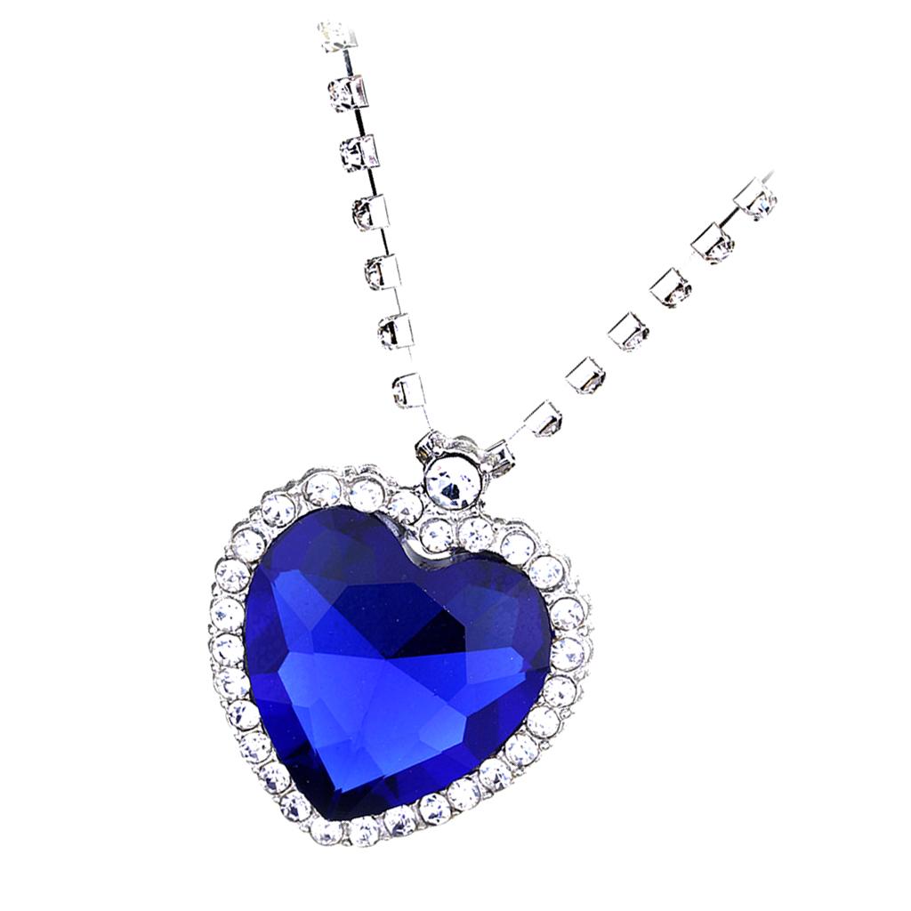 Crystal Pendant Necklace Titanic Heart Of The Ocean Necklace Valentines Gift