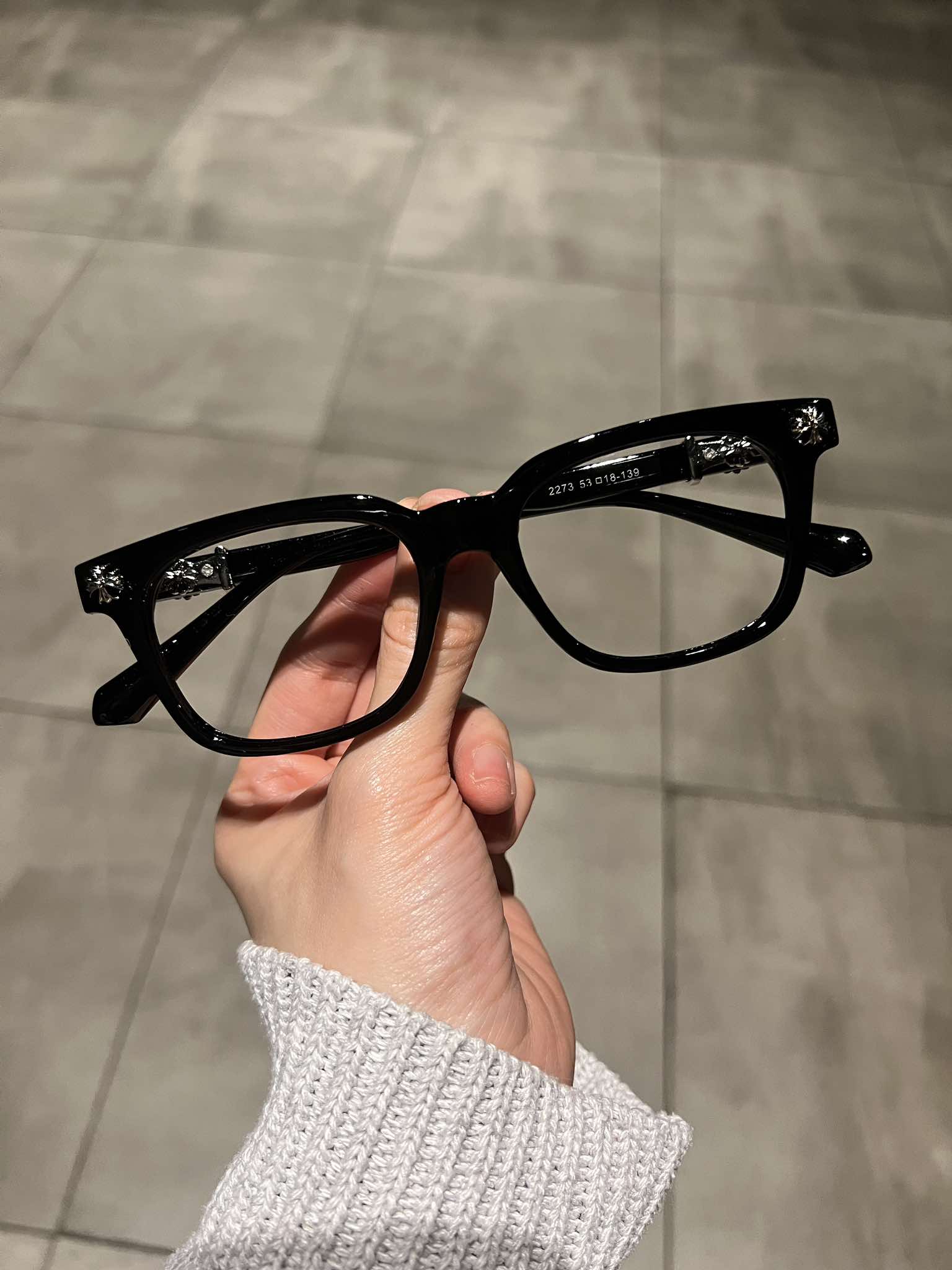 Kính nam nữ gọng Mắt vuông unisex họa tiết