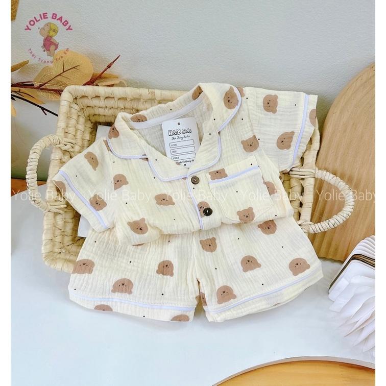 Bộ quần áo bé gái chất liệu xô muslin mềm mát cho bé diện hè 5kg đến 15kg