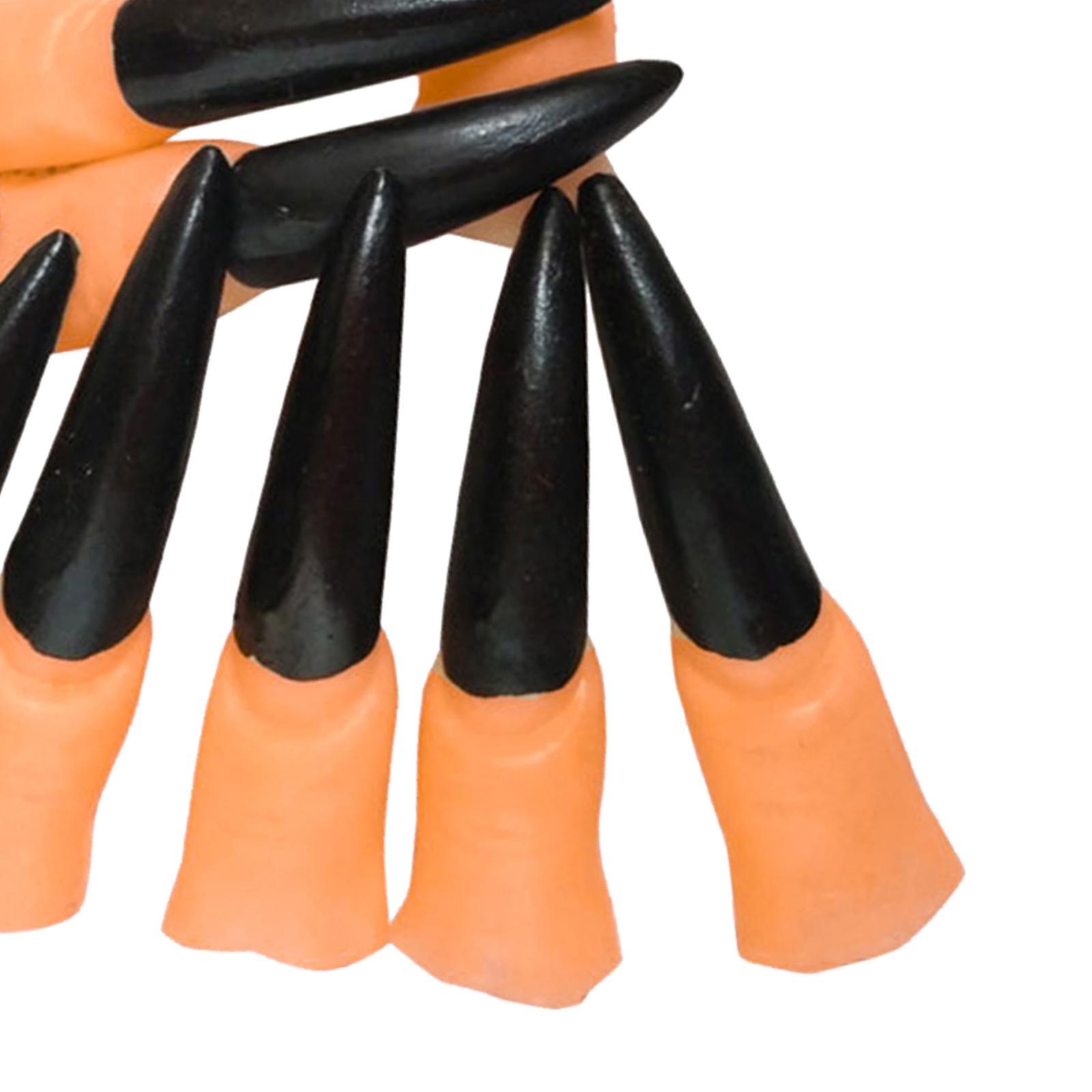 10PCS Fake , Scary Witch Fingers Zombie Finger Claws Zombie Nail Cover Halloween Costume Cosplay Accessories