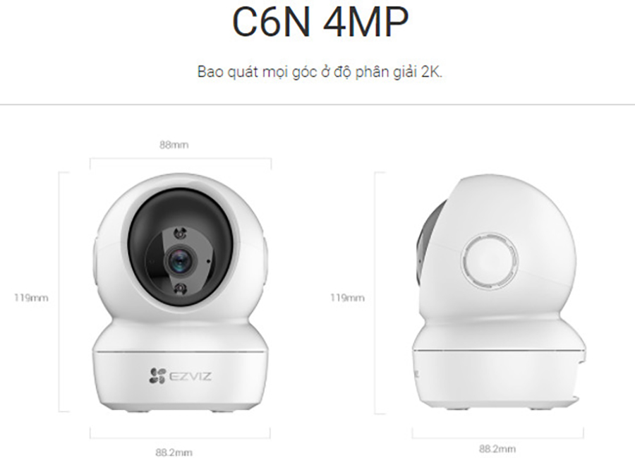 Camera IP Wifi Trong Nhà EZVIZ C6N 4MP 2K - Hàng Chính Hãng