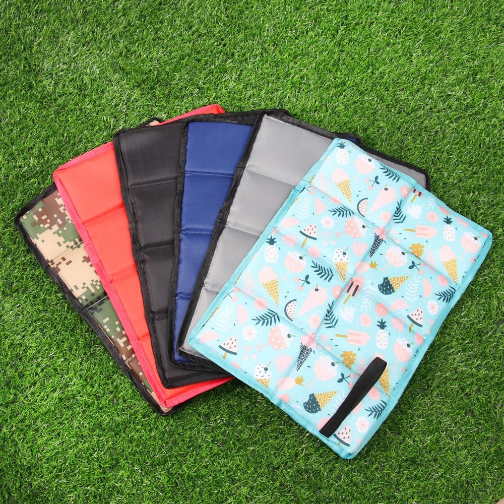 Waterproof Oxford Cloth Portable Folding Camping Mat Foam Sitting Pad Beach Mat Prevent Dirty Hiking Small Picnic Seat Outdoor