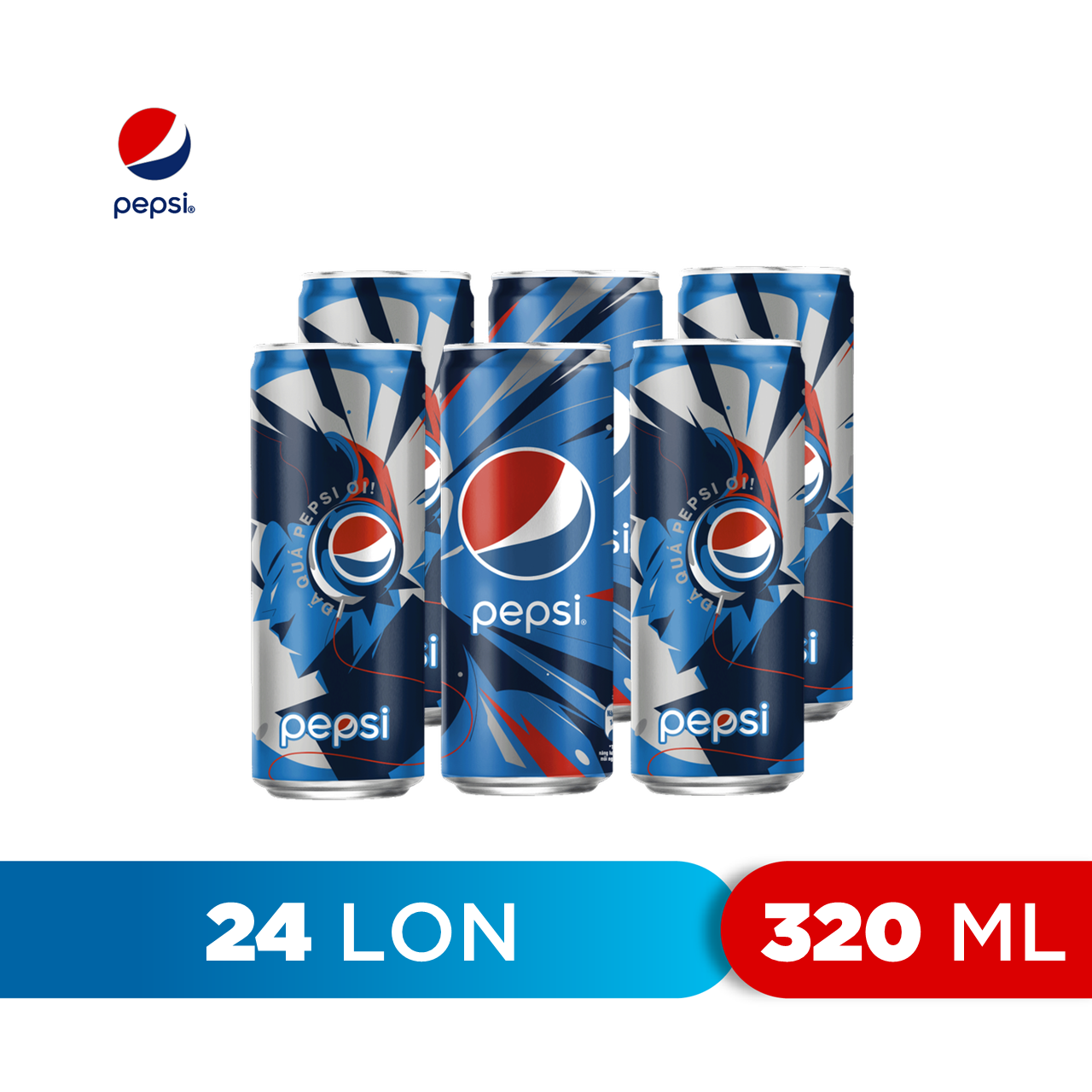 Lốc 6 Lon Nước Ngọt Có Gaz Pepsi