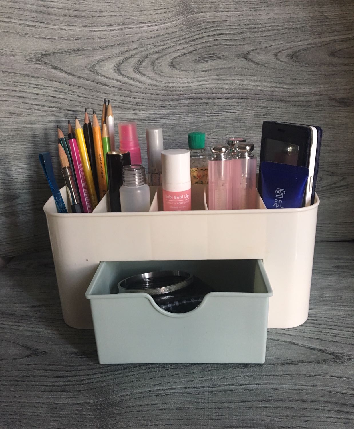 Kệ Đựng Mỹ Phẩm Mini Nhiều Ngăn Bằng Nhựa Để Bàn Tiện Dụng