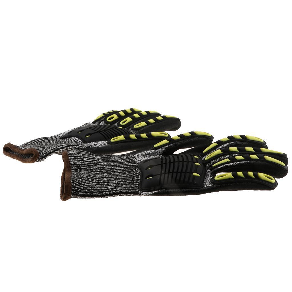 2 Pairs Cut Resistant Work Gloves Dissipates Impact Force and PU Coating Increases Slip Resistance