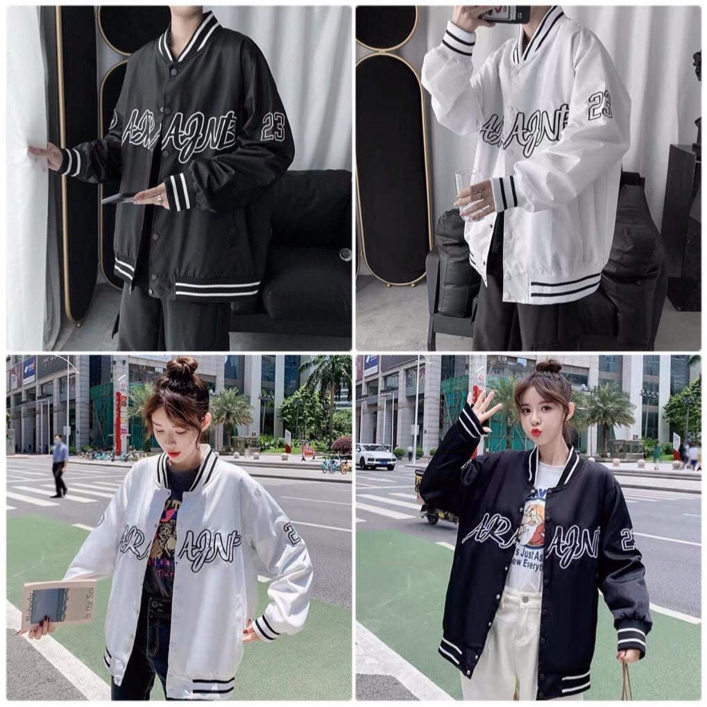 Áo Khoác Bomber Dù 2 Lớp Thêu Chữ Form Rộng Unisex Nam Nữ Couple Ulzzang, Áo khoác dù bomber nam nữ unisex form rộng vải 2 lớp chất xịn, dày dặn