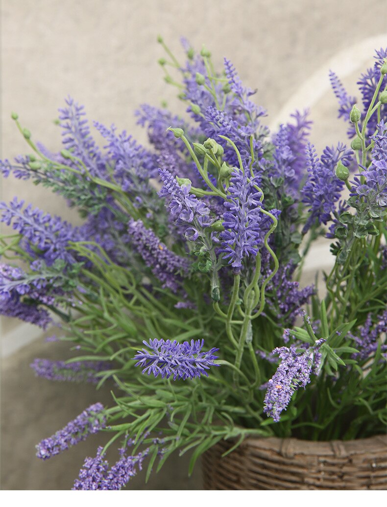 Cành hoa Lavender giả - dài 40cm - nhiều nhánh - Cây giả, hoa lụa Decor trang trí nhà cửa