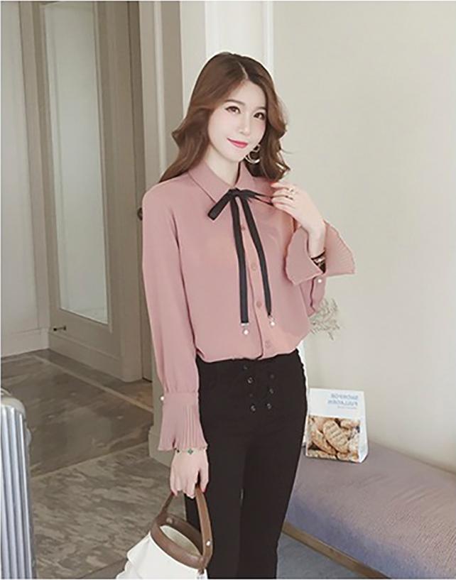Áo sơ mi tay loe nữ tính thời trang RS007