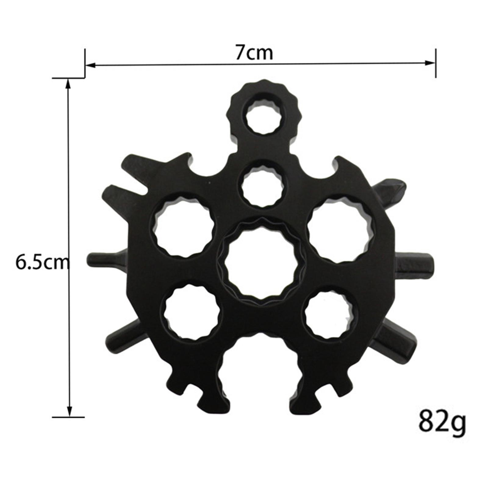 20-in-1 Snowflake Multi-Tool, Alloy Steel Easy Use Portable Phillips/Slotted Screwdriver Key Chain with Rings Bottle Opener for Outdoor Emergency