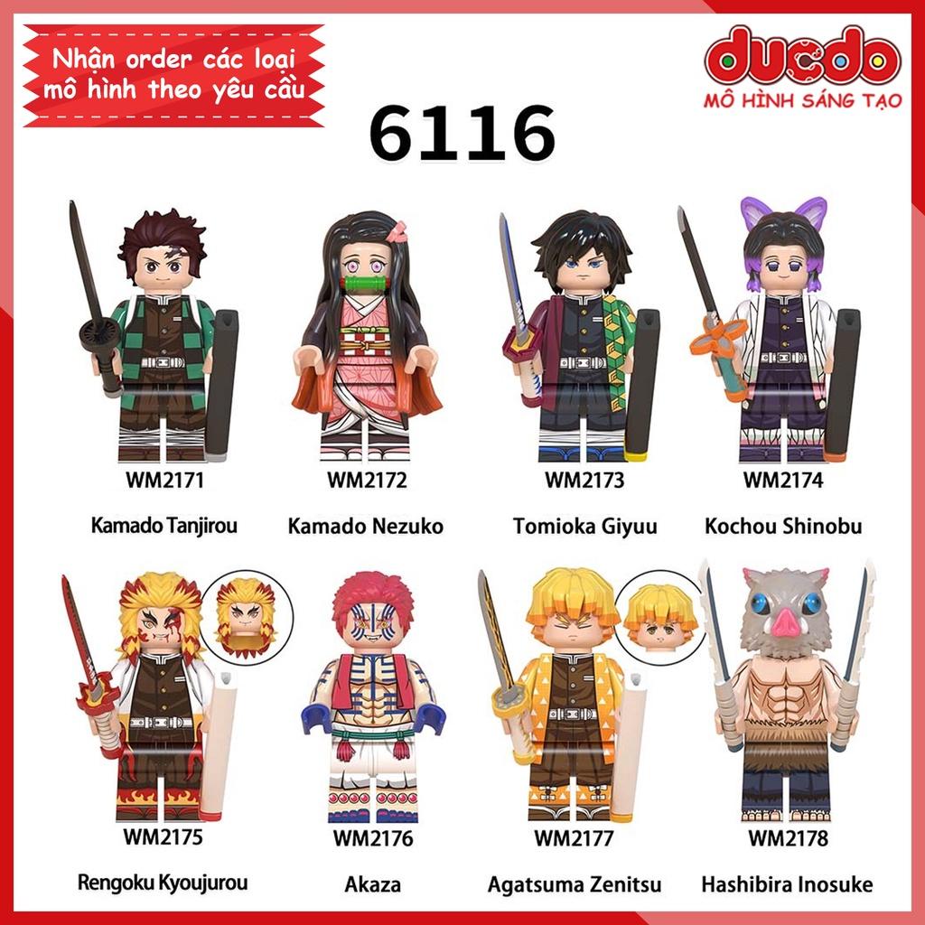 Minifigures nhân vật trong Thanh guơm diệt quỷ Kimetsu No Yaiba - Đồ chơi Lắp ghép Xếp hình Mini Mô hình WM WM6116