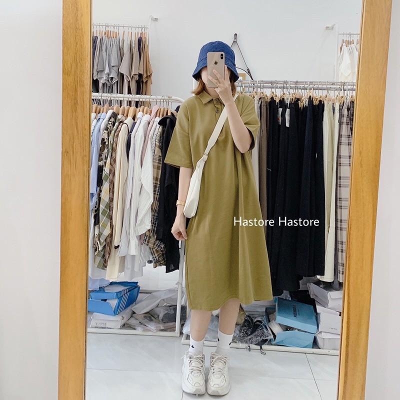 Đầm polo cài cúc chất thun mịn