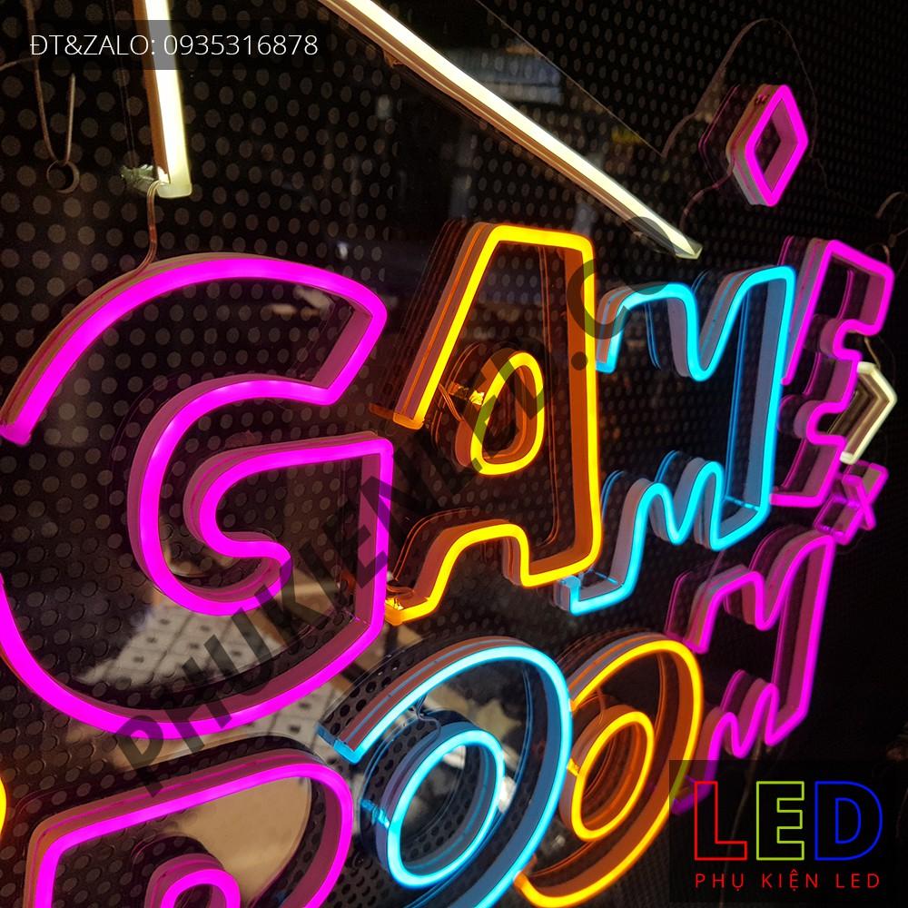 Đèn Led Neon Chữ GAME ROOM Nhiều Màu - GAME ROOM LED Neon Sign, Đèn Led Neon Game Trang Trí Phòng Game