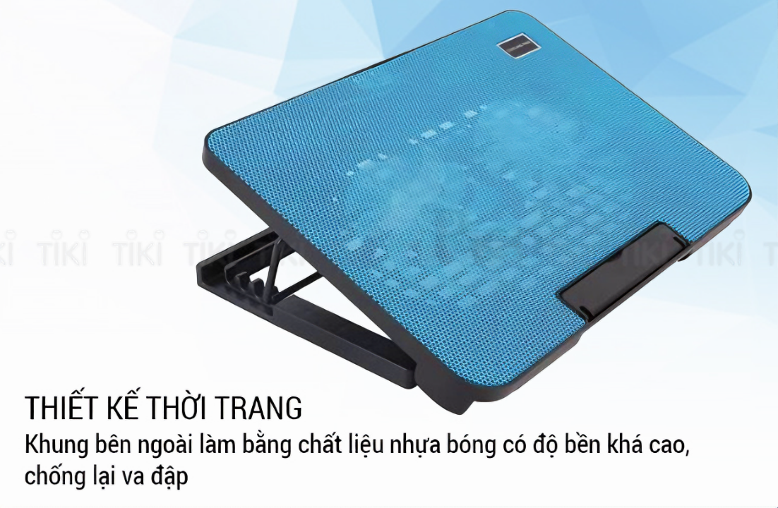 Đế tản nhiệt laptop N131 có led 2 quạt giải nhiệt cực nhanh đế nâng 4 chế độ (Tặng kèm món quà tri ân) 2Fan 8x8cm- Hàng chính hãng