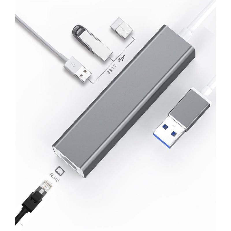 HUB chuyển đổi USB 3.0 sang LAN 1000Mbps và 3 cổng USB 3.0 vỏ nhôm