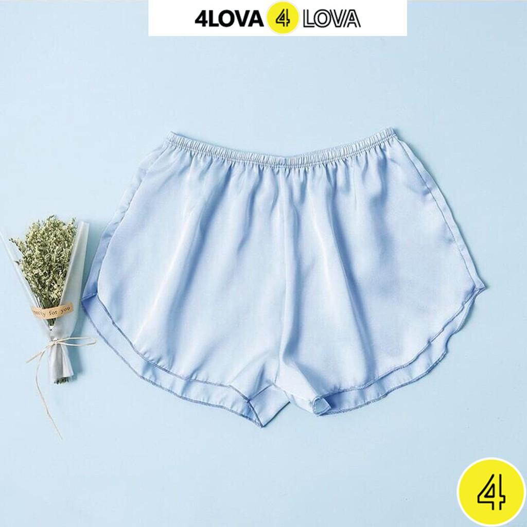 Quần Đùi Nữ Mặc Nhà Lụa Satin Cao Cấp 4Lova Mềm Mại, Quyến Rũ - Qsatin Xanh Mint, Xl