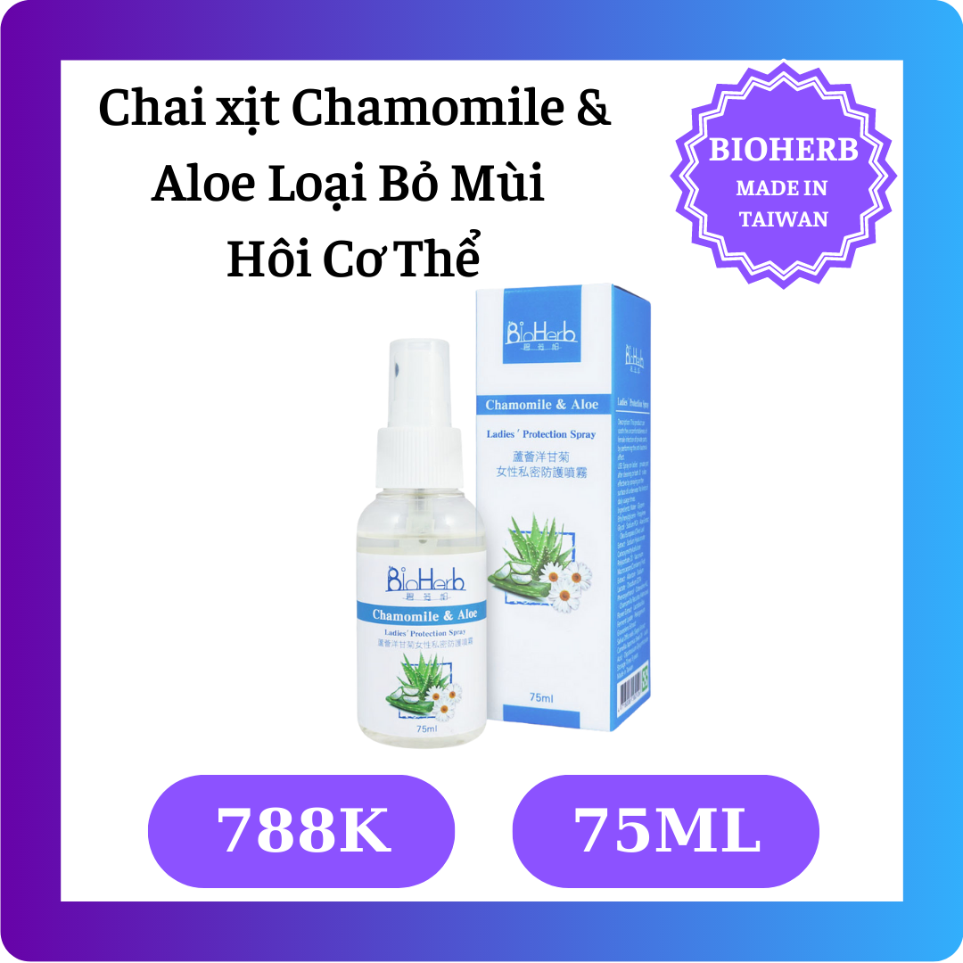 Chai xịt Chamomile &amp; Aloe Loại Bỏ Mùi Hôi Cơ Thể (75ml)