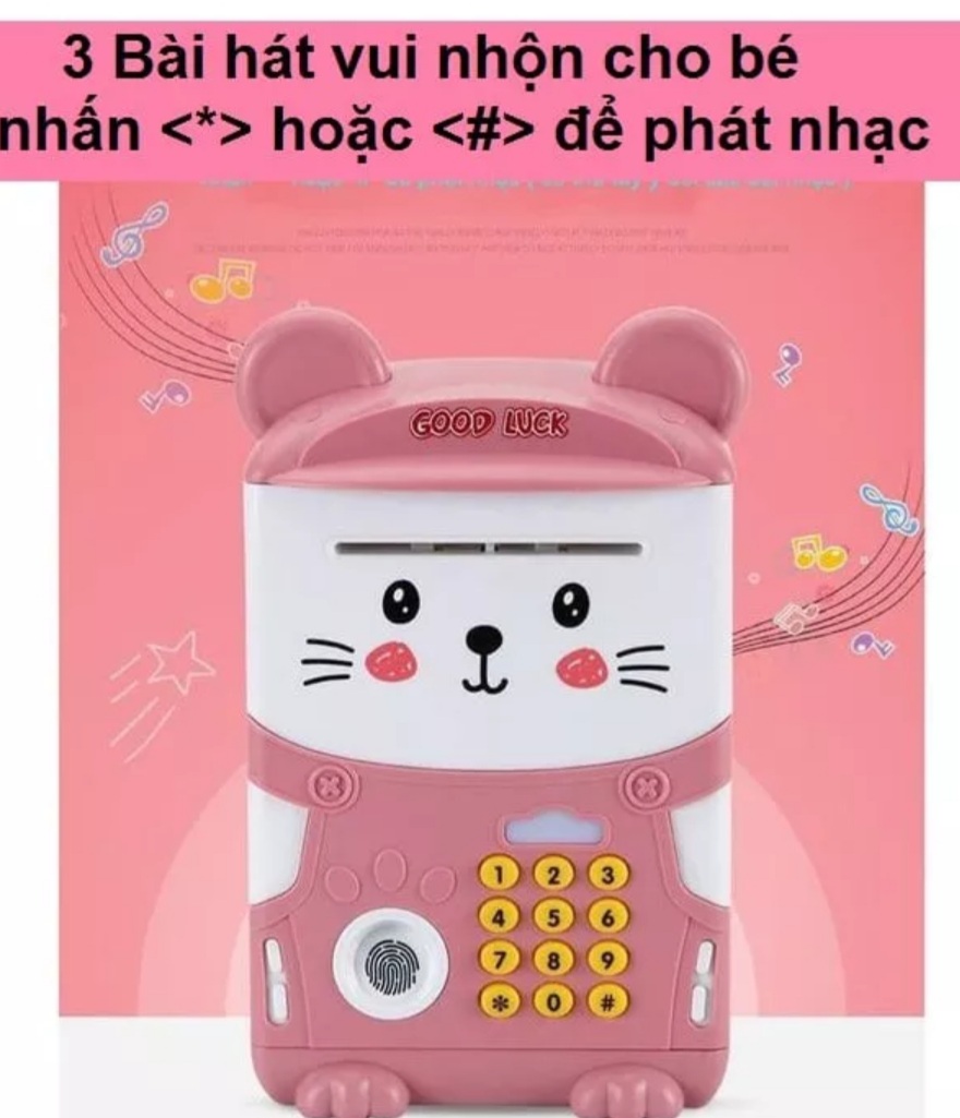 Két Sắt Mini Có Mã Khóa &amp; Vân Tay Cho Bé