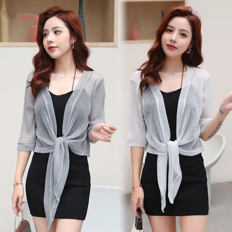 Áo Khoác cardigan Vải Voan Mềm Mại Thời Trang Cho Nữ Phong Cách Hàn Quốc Cho Phụ Nữ