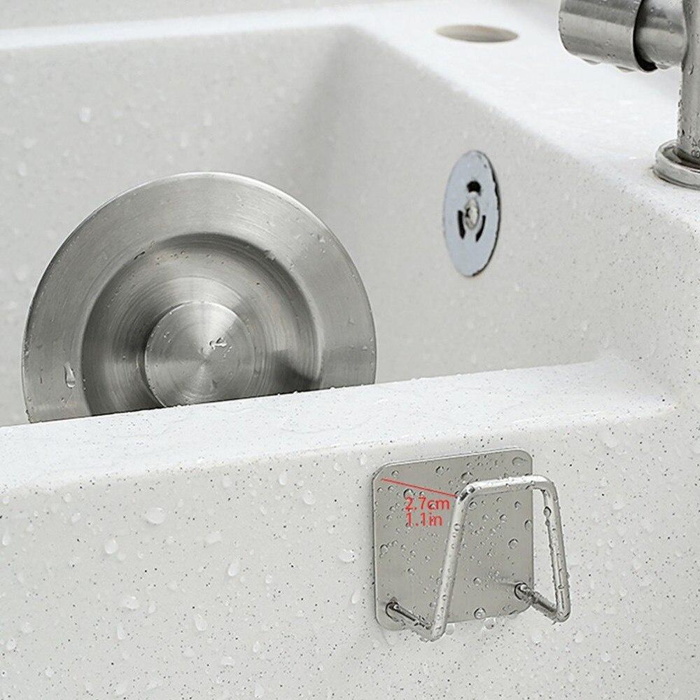 Kitchen Stainless Steel Sponges Holder Self Adhesive Sink Sponges Drain Drying Rack Kitchen Sink Accessories storage Organizer