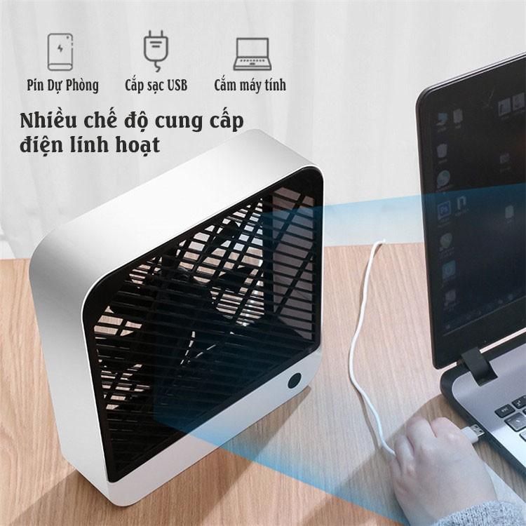 Quạt mini Sạc Usb Để Bàn 2 Chế Độ Gió , Sử Dụng Động Cơ Không Chổi Than Siêu Bền không tiếng ồn - Hàng Nhập Khẩu