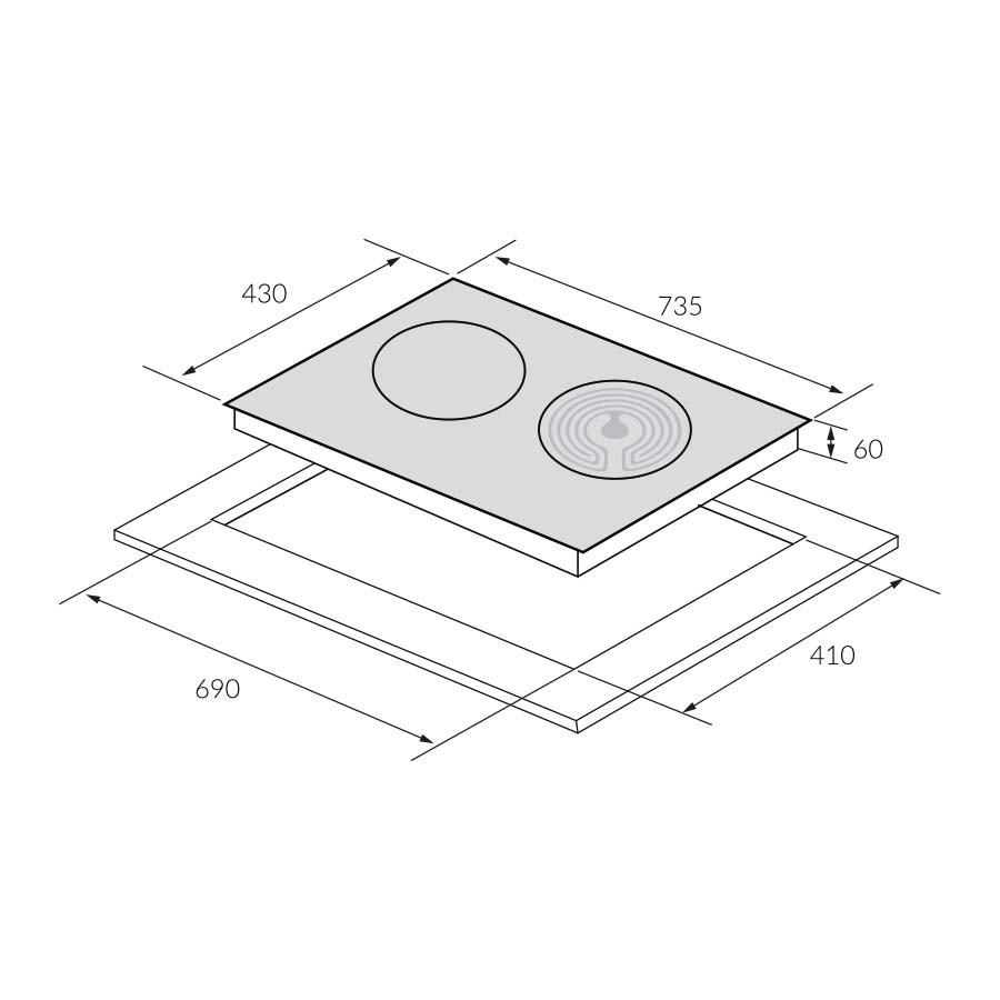 Bếp Từ Đôi EUROSUN EU-TE259Max - 2 Vùng nấu (Cảm ứng từ + Hồng ngoại)- Hàng Chính Hãng