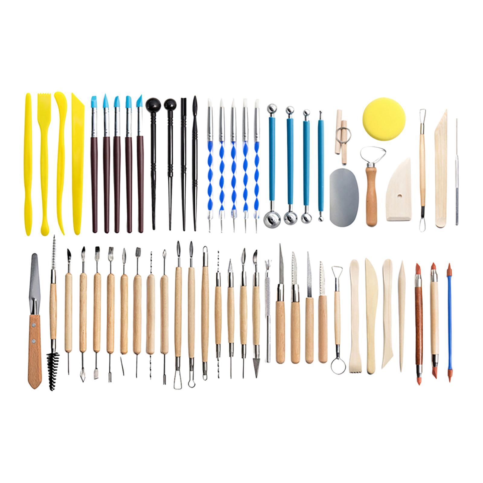 61 Pieces Polymer Clay Tools Set, Clay Carving Tools, Double Sided for Beginners Ceramics Clay Tools, Clay Sculpting Tools for Shaping, Drawing