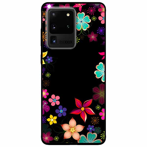 Ốp lưng dành cho Samsung S20 Ultra mẫu Hoa Đủ Sắc Nền Đen