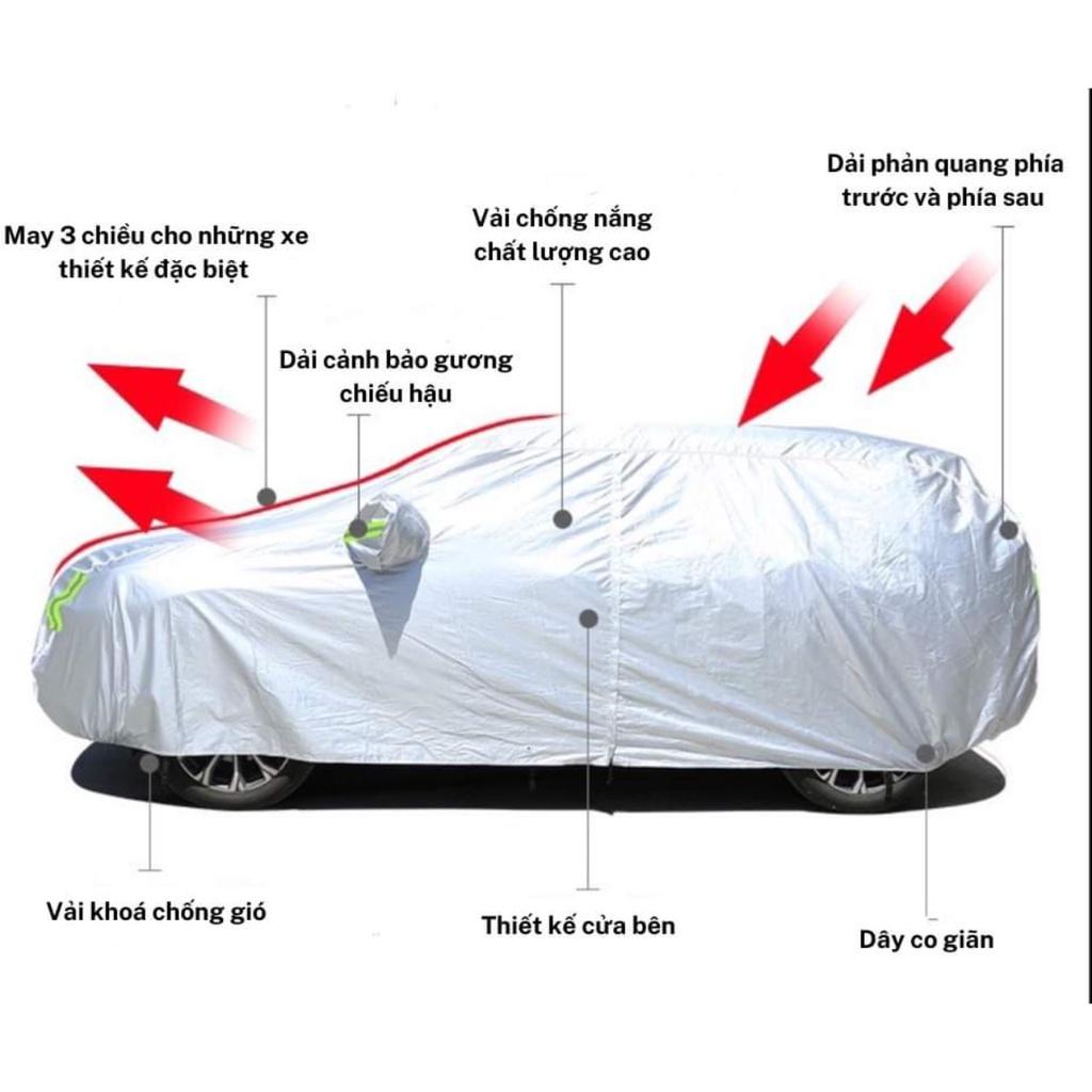 Bạt Phủ Xe Ô Tô Mazda 2 - Bạt Phủ Ô Tô 5 Chỗ 3 Lớp Cao Cấp Chống Mưa, Chống Nắng, Chống Cháy Loại 1