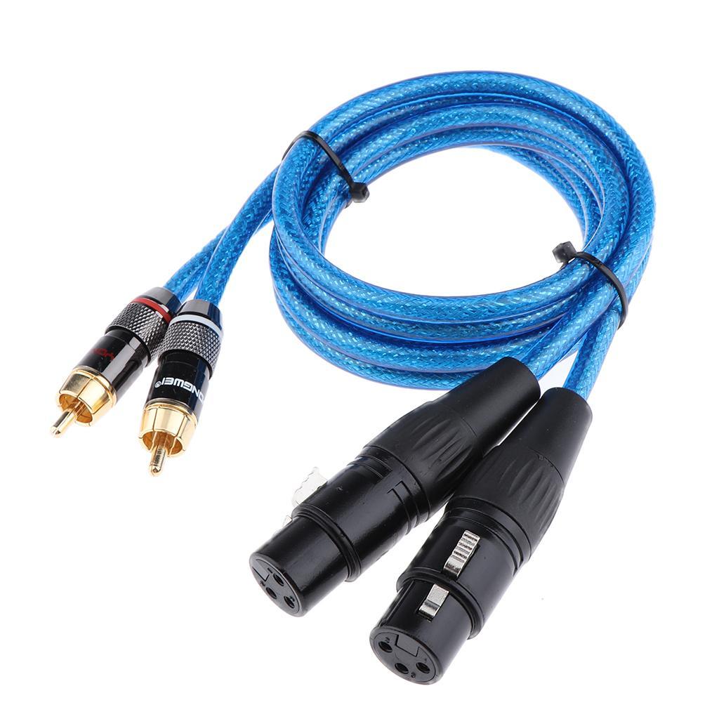 Dual Female XLR to RCA Cable, Heavy Duty 2 XLR Female to 2 RCA Male HIFI Stereo