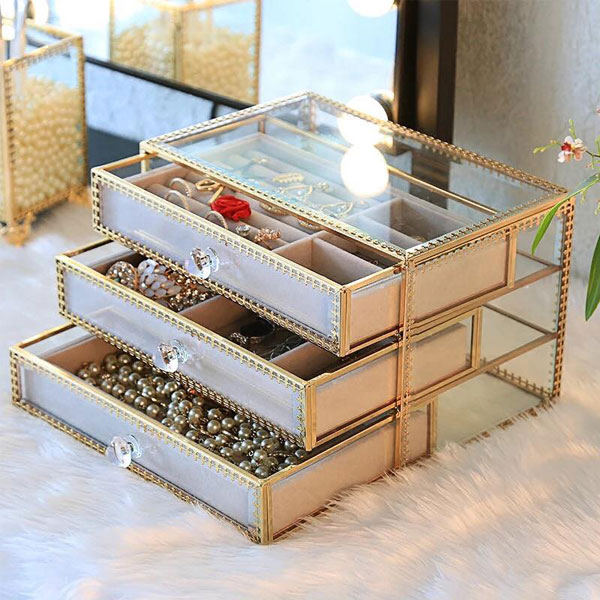 Hộp Đựng Trang Sức 3 Tầng Golden