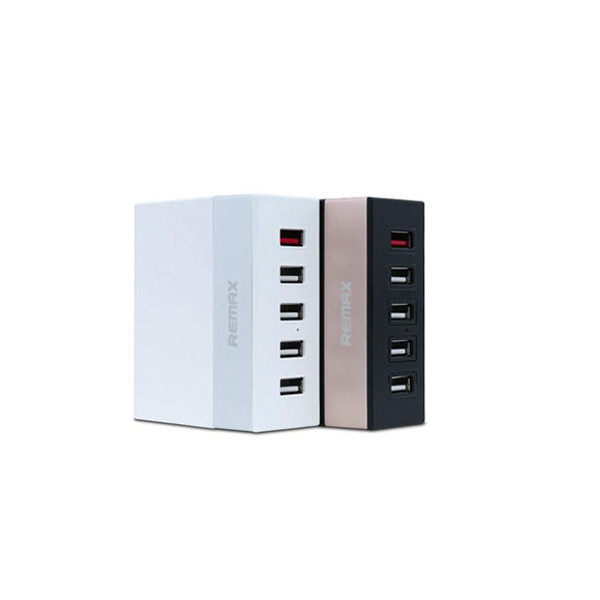 Kết quả hình ảnh cho Adapter Sạc 5 Cá»ng USB Remax RU - U1