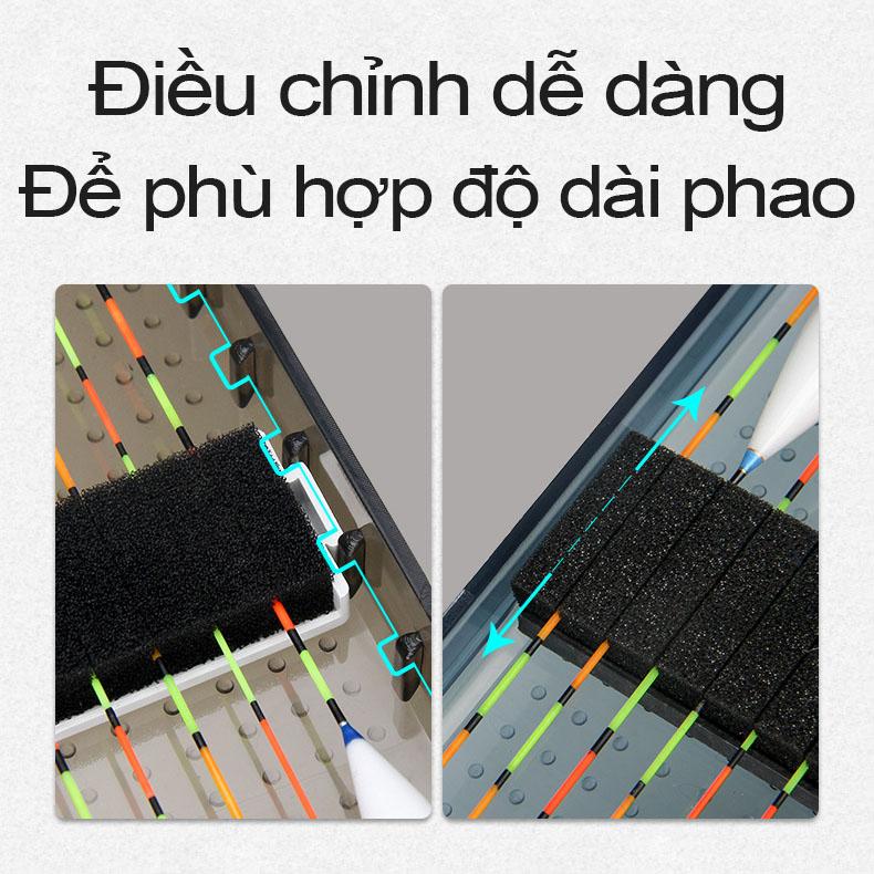 Hộp đựng phao, phụ kiện câu đài ABS 55cm cao cấp hộp đựng phao kèm 16 trục silicon siêu bền, chống nước