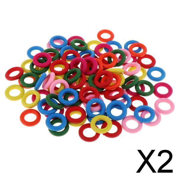 2xDyed Mixed Color Wood Ring Pendant Connector Jewelry Making 0.79inch 100Pcs