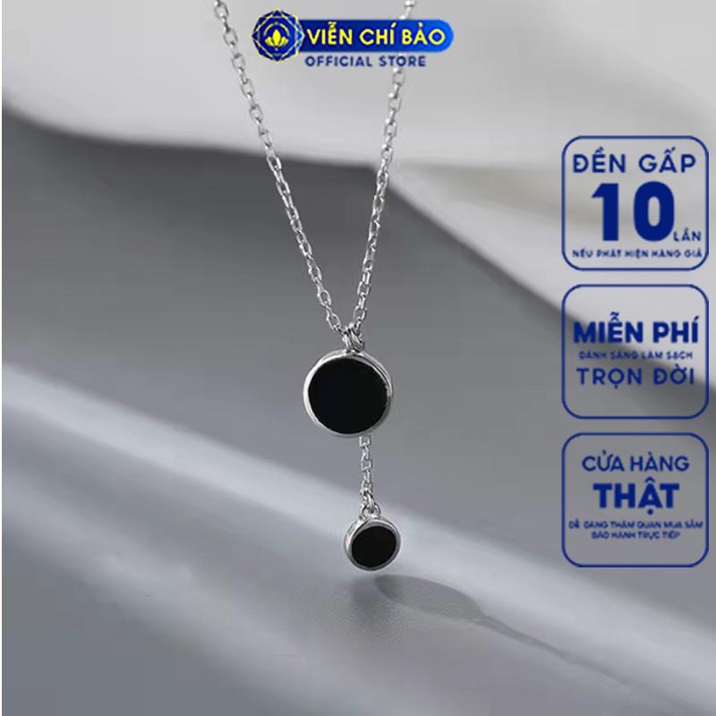 Dây chuyền bạc nữ Black Circle tinh tế phong cách thương hiệu Viễn Chí Bảo D000162