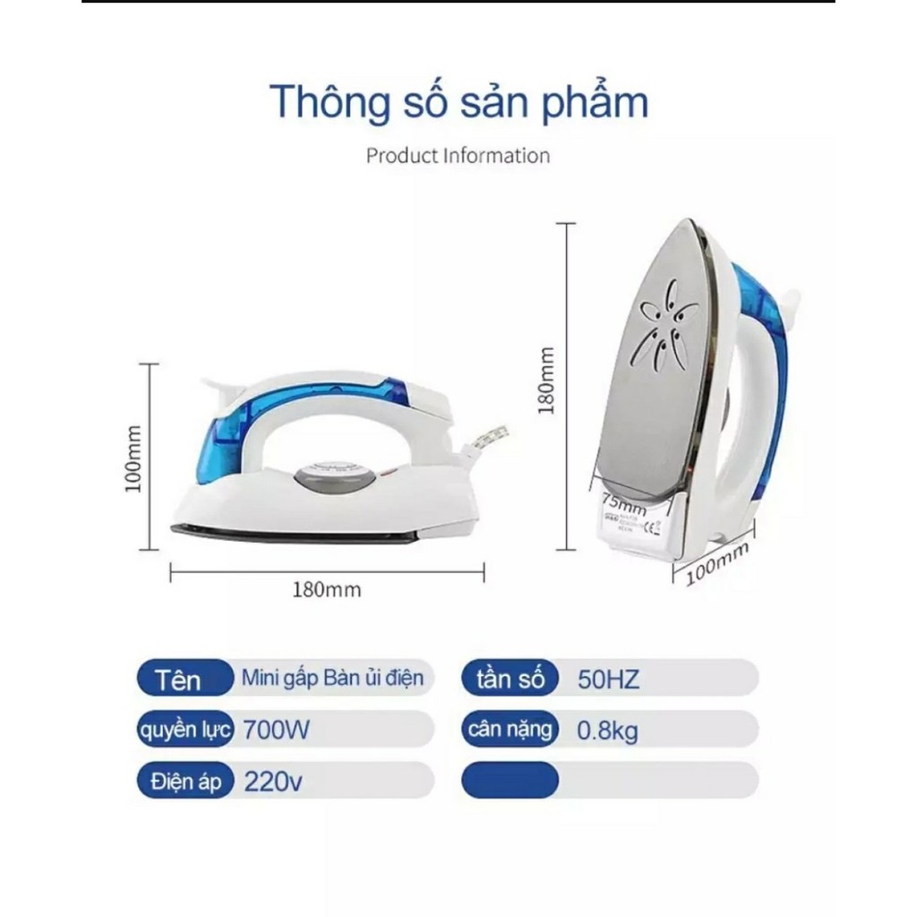 Bàn Là Hơi Nước Mini Du Lịch Nhỏ Gọn Tiện Dụng