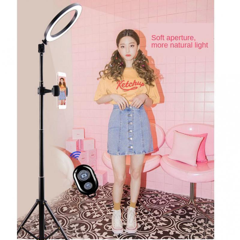 1pc Ring Fill Light Phone Holder Circle Light Foldable, Mini for Video Photography B