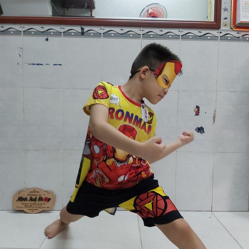Bộ đồ người sắt kèm choàng và mặt nạ 3D cho bé