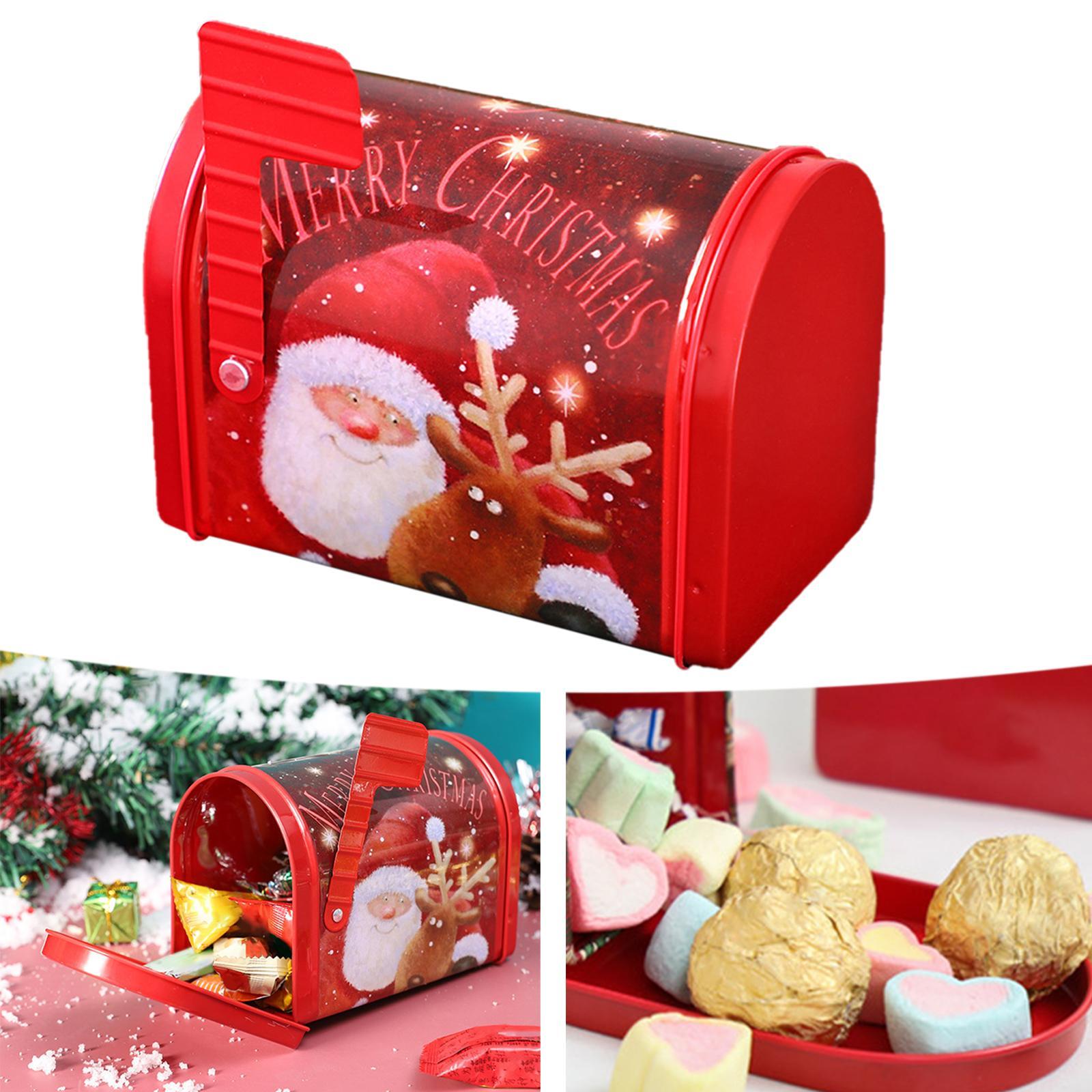 2 Christmas Cookie Tin Box for Kitchen Ornament Holidays Santa Claus