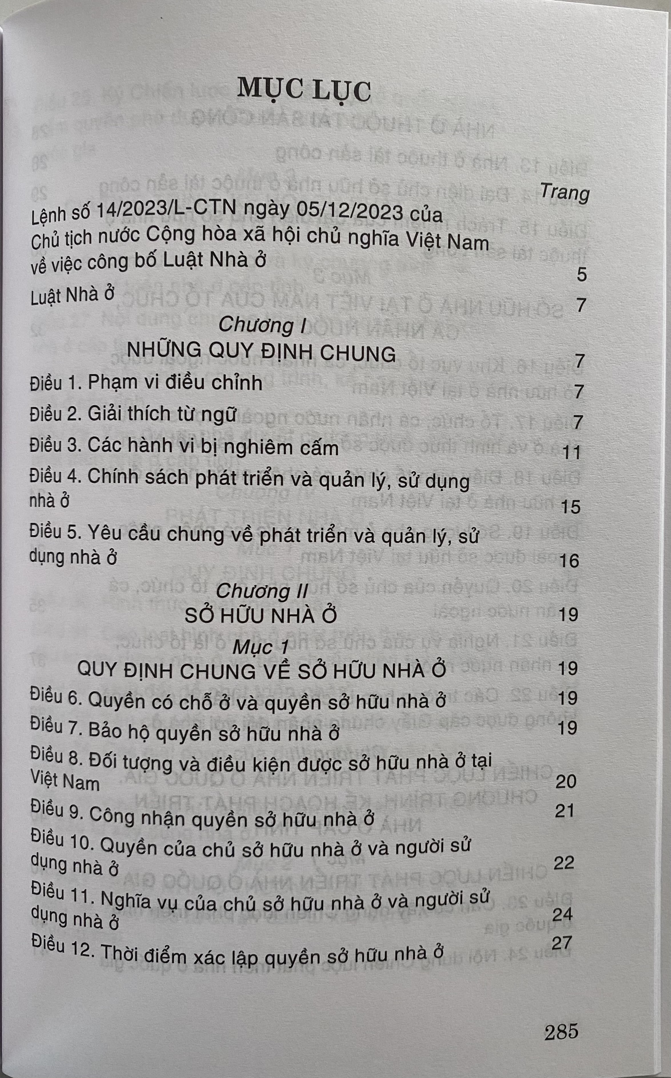 Luật Nhà Ở Năm 2023 ( Sửa đổi, bổ sung năm 2024 )
