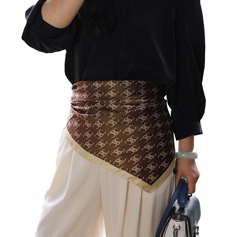 Khăn turban lụa vuông chữ X choàng cổ thanh lịch đa năng size 70cm