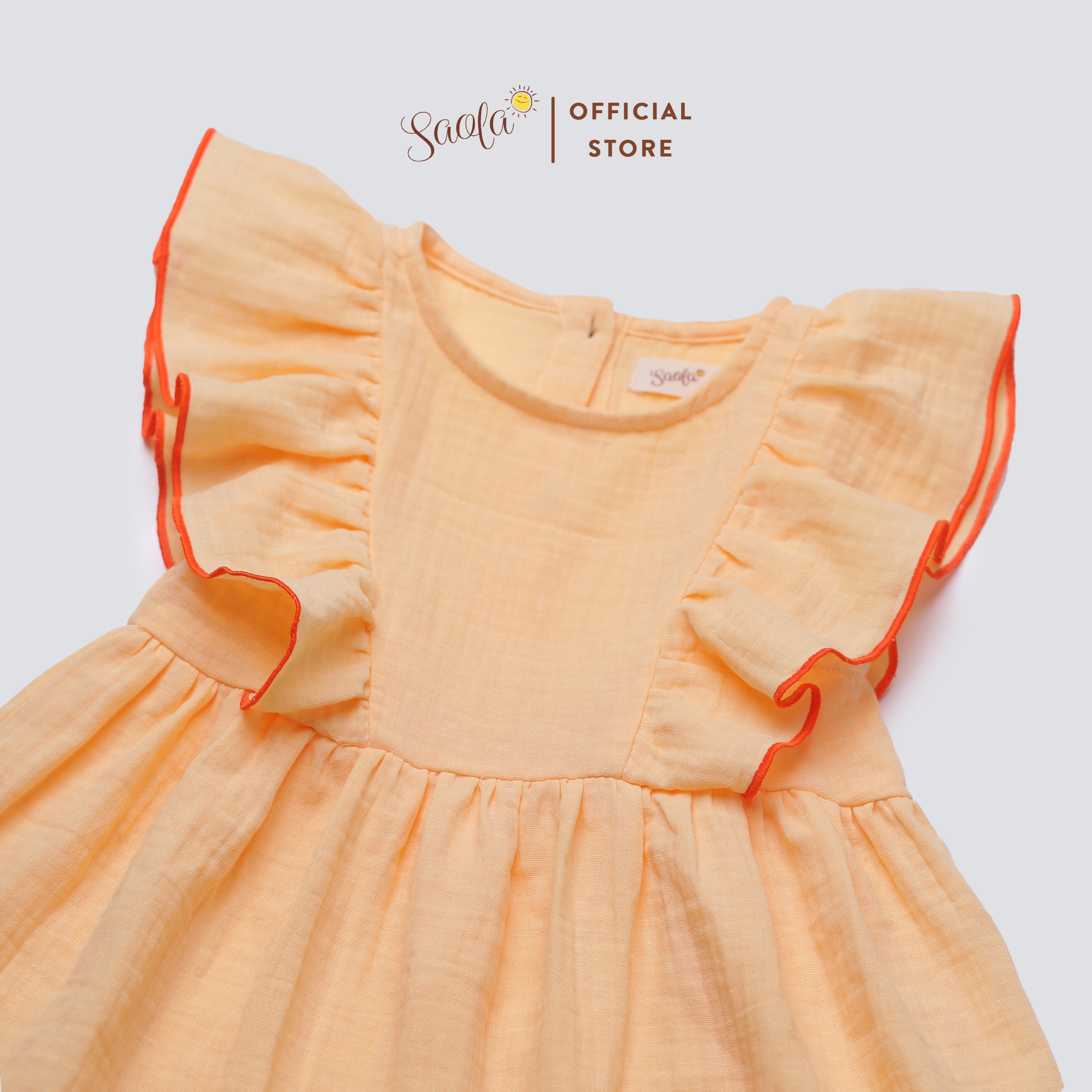 Váy Bé Gái Cổ Tròn Ráp Bèo Xinh Xắn Cho Bé Gái  - ANTONELLA DRESS - DRM038 - SAOLA KIDS CLOTHING