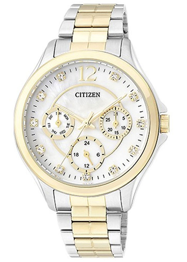 Đồng Hồ Nữ Citizen Đính Đá Swarovski Dây Thép Không Gỉ ED8144-56D - Mặt Xà Cừ